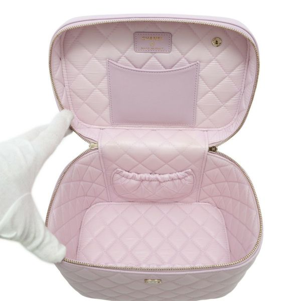シャネル バニティバッグ トップハンドル マトラッセ ココマーク キャビアスキン AP2573 CHANEL 化粧ポーチ
