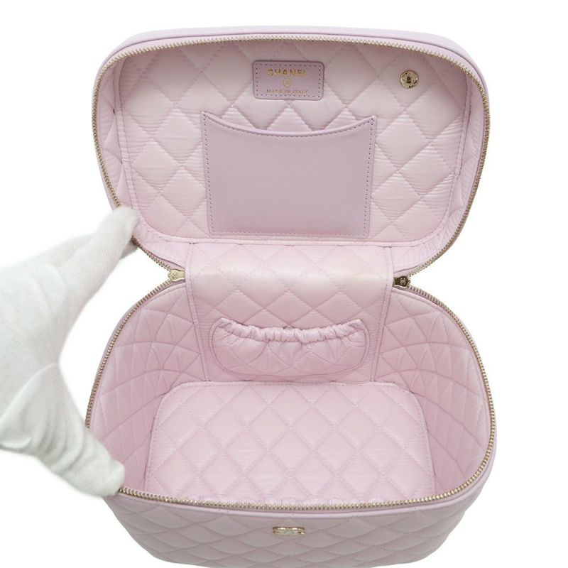 シャネル バニティバッグ トップハンドル マトラッセ ココマーク キャビアスキン AP2573 CHANEL 化粧ポーチ