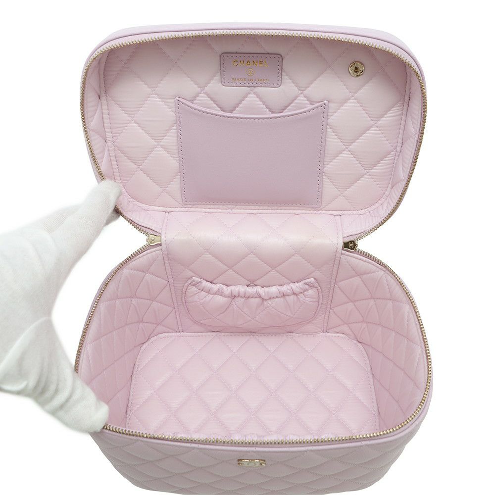 シャネル バニティバッグ トップハンドル マトラッセ ココマーク キャビアスキン AP2573 CHANEL 化粧ポーチ