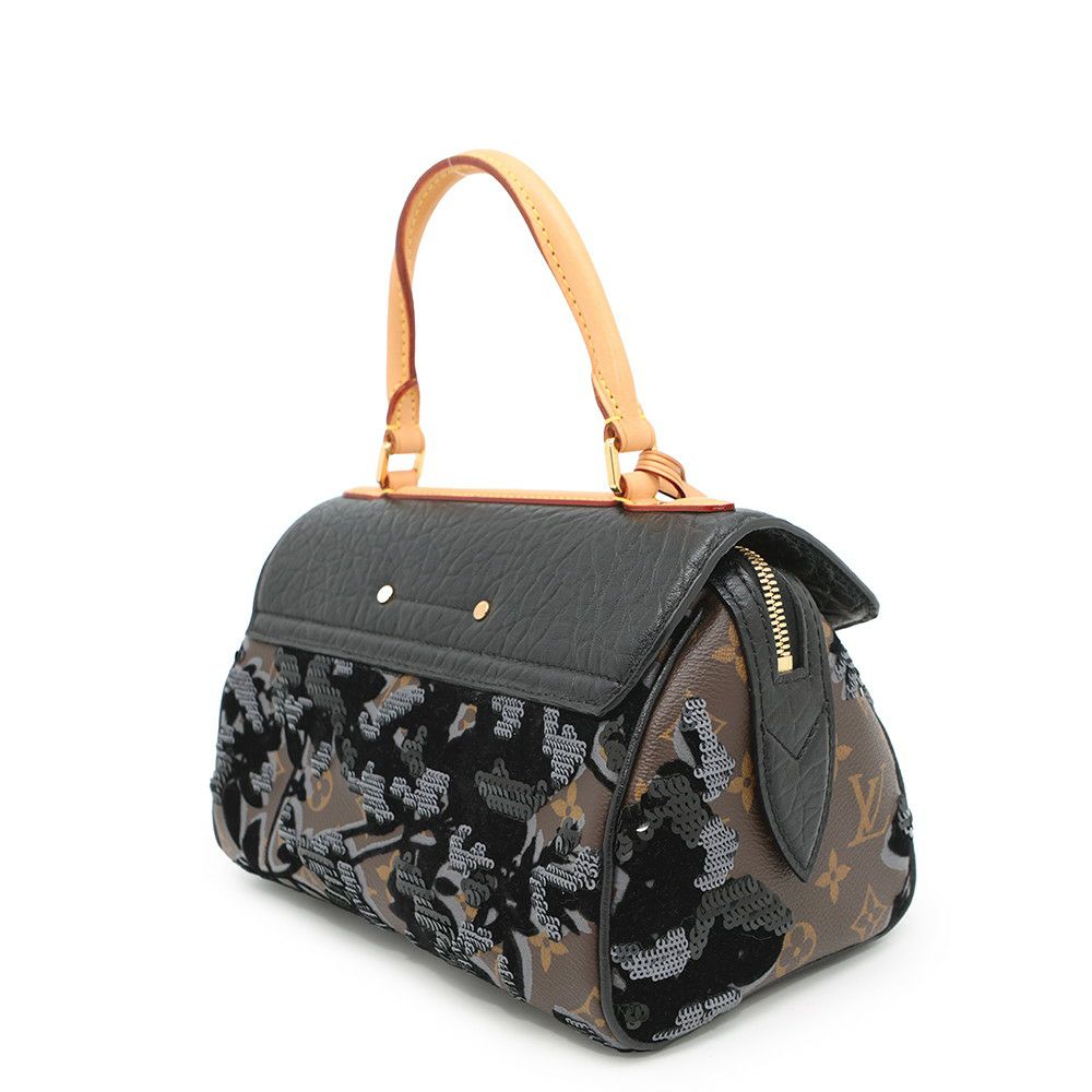 ルイヴィトン ハンドバッグ モノグラム・フルール・ドゥ・ジェ カルーゼル M40434 2010秋冬コレクション 黒 ブラック