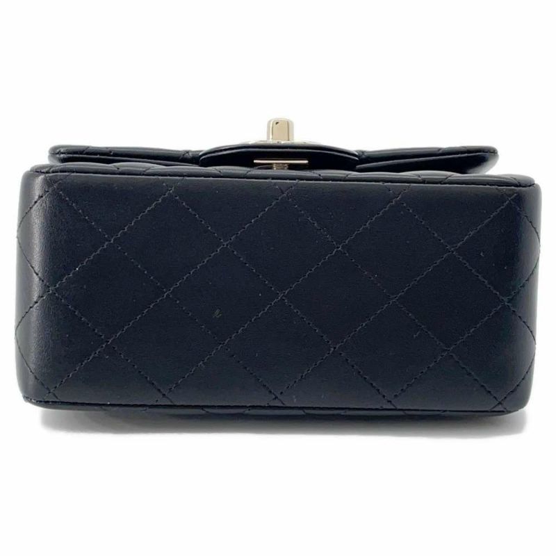 シャネル チェーンショルダーバッグ マトラッセ ココマーク ラムスキン ミニマトラッセ A35200 CHANEL 黒