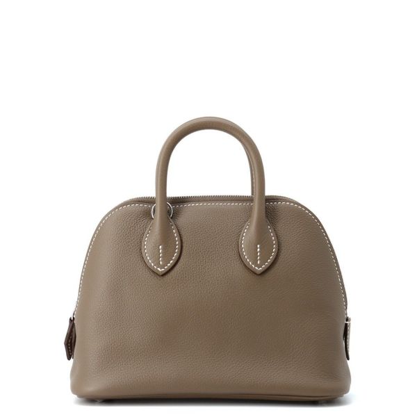 【鮮やか♪】HERMES★ツーカラー ミニバッグ ボリード 1923 エルメス ボリード1923 ミニ エトゥープ/シルバー金具 エバー