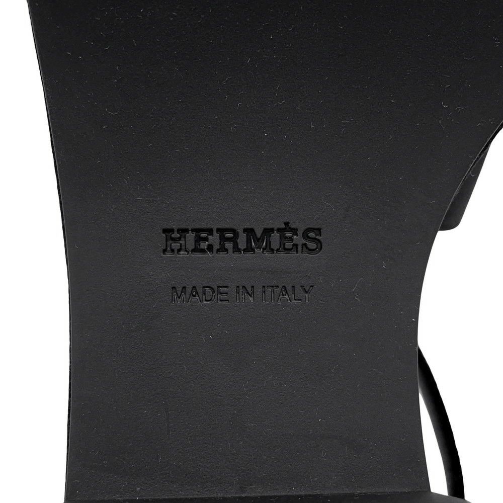 エルメス サンダル ジャム 30 ベロア レディースサイズ37 HERMES 靴 黒