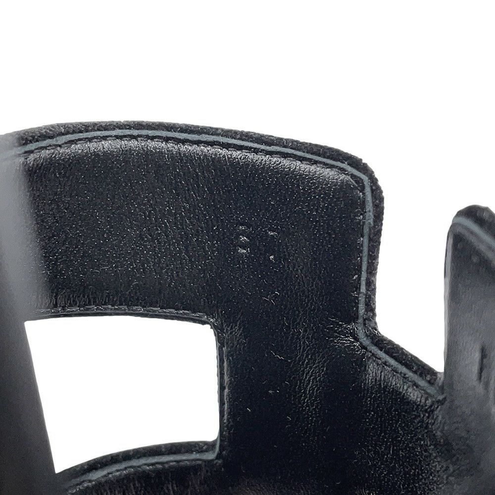 エルメス サンダル ジャム 30 ベロア レディースサイズ37 HERMES 靴 黒