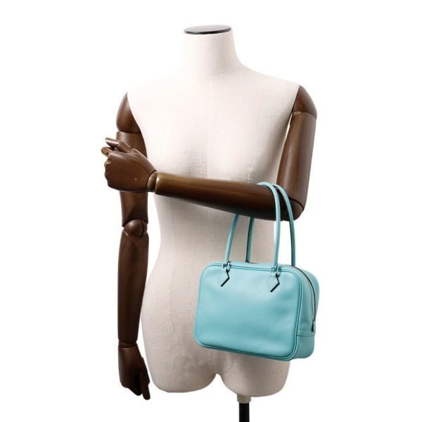 エルメス ハンドバッグ プリュム ミニ ブルーアトール/シルバー金具 スイフト T刻印 HERMES バッグ