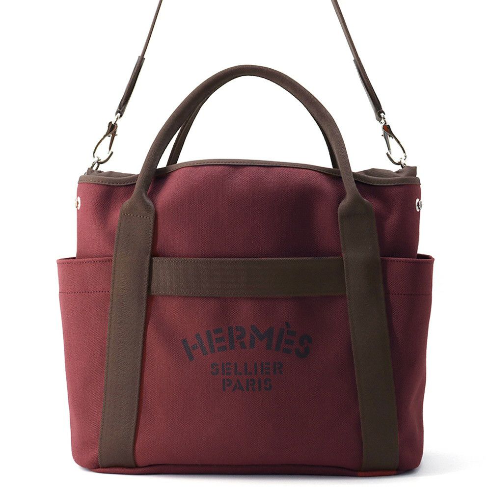 エルメス サックドパンサージュ グルーム ルージュアッシュ/ショコラ/シルバー金具 K刻印 2way