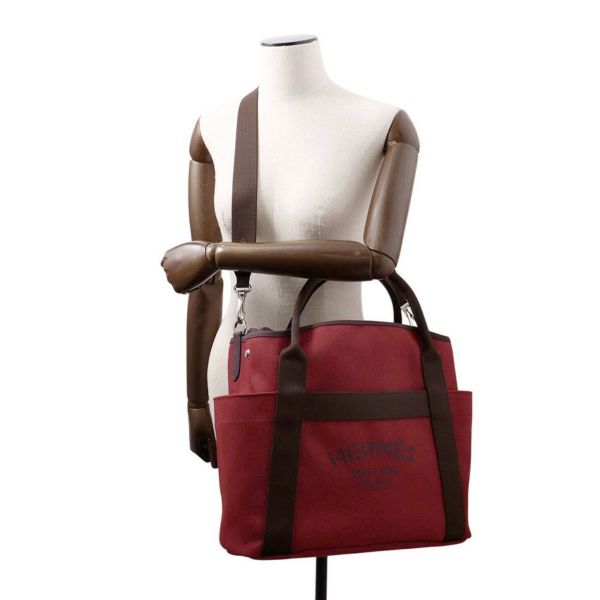 エルメス サックドパンサージュ グルーム ルージュアッシュ/ショコラ/シルバー金具 K刻印 2way