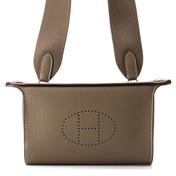 エルメス ショルダーバッグ ヴィドポッシュ エトゥープ/シルバー金具 トゴ B刻印 HERMES