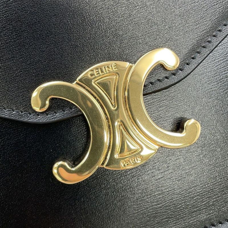 セリーヌ チェーンウォレット マーゴ シャイニーカーフレザー 10L033 CELINE 長財布 黒