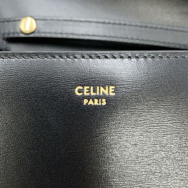 セリーヌ チェーンウォレット マーゴ シャイニーカーフレザー 10L033 CELINE 長財布 黒