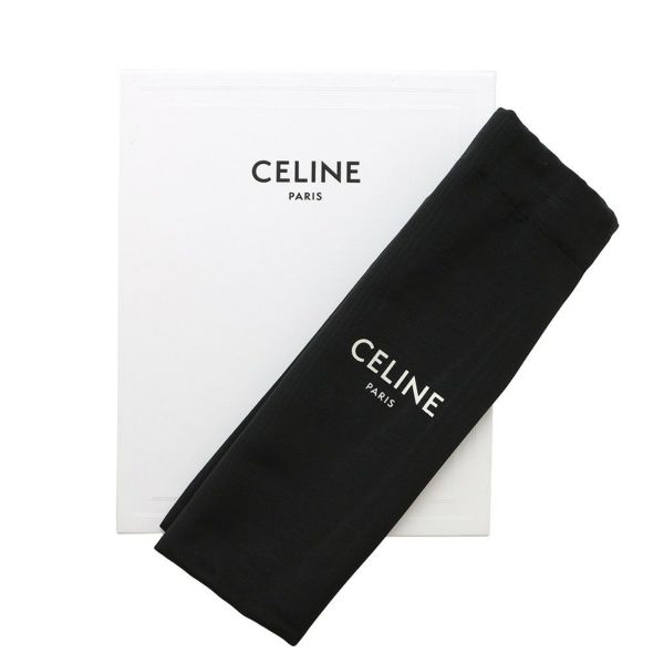 セリーヌ チェーンウォレット マーゴ シャイニーカーフレザー 10L033 CELINE 長財布 黒