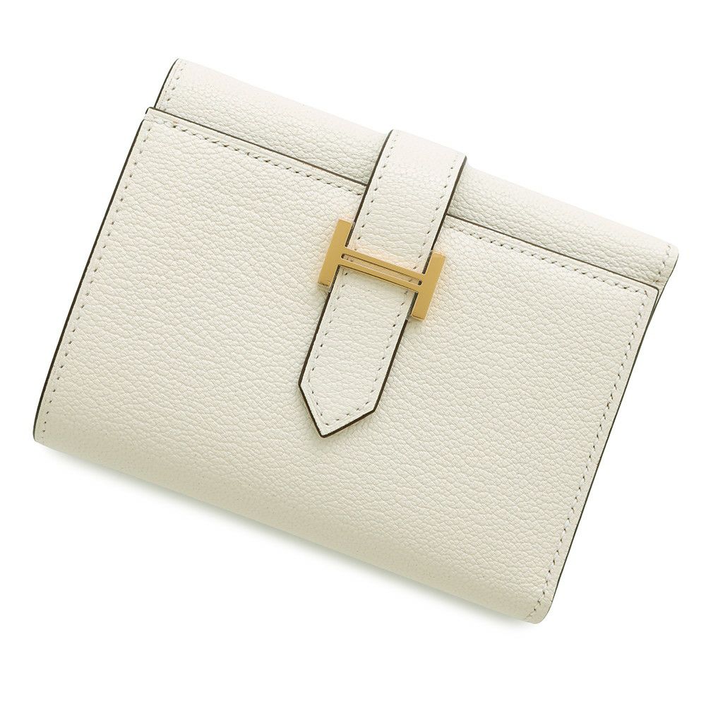 エルメス 三つ折り財布 ベアンコンビネ ナタ/ゴールド金具  