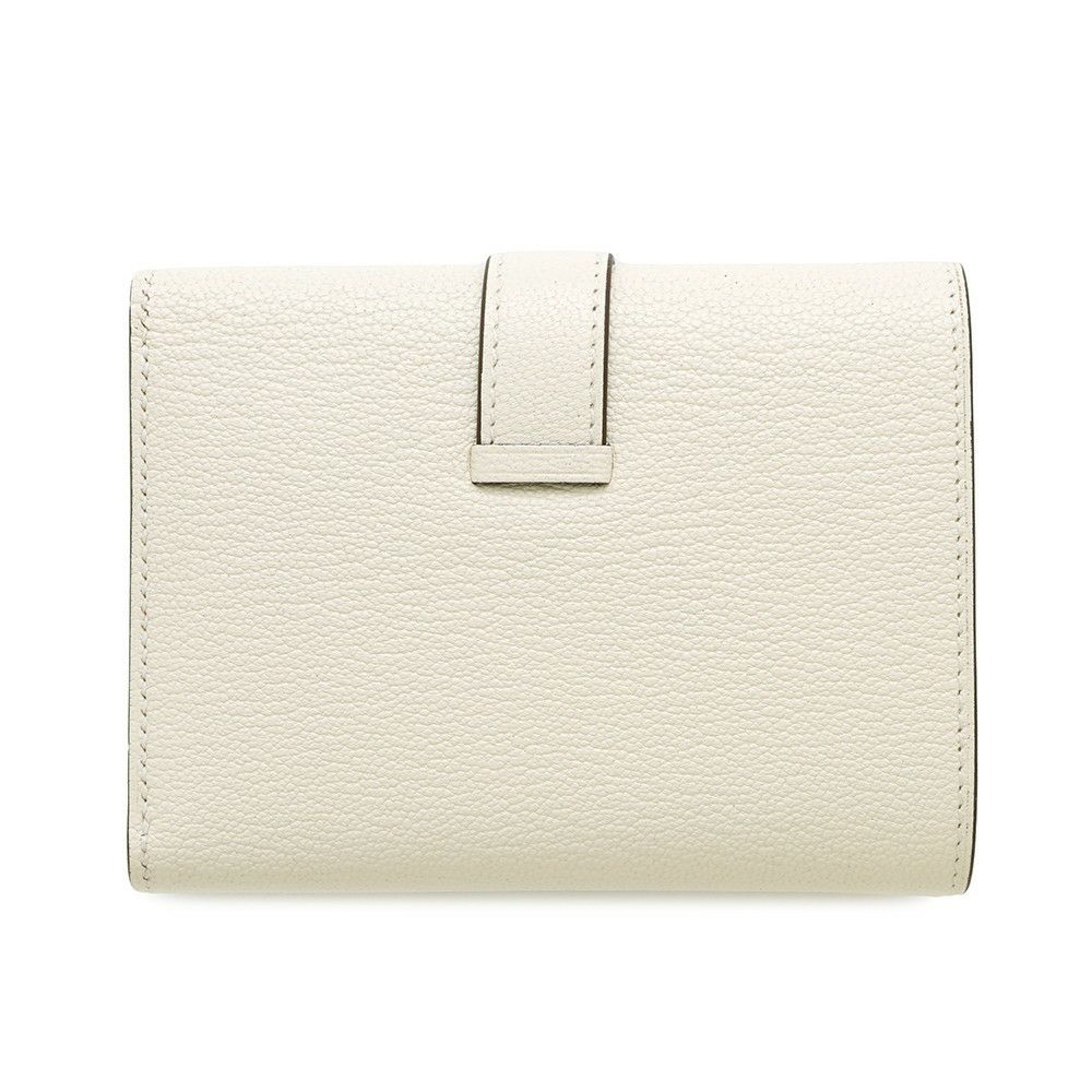 エルメス 三つ折り財布 ベアンコンビネ ナタ/ゴールド金具 シェブルミゾル U刻印 財布 シェーブル