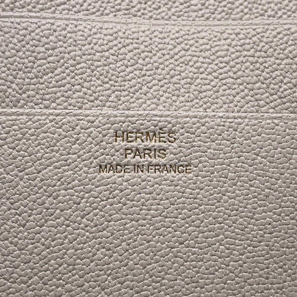 エルメス 三つ折り財布 ベアンコンビネ ナタ/ゴールド金具 シェブルミゾル U刻印 財布 シェーブル