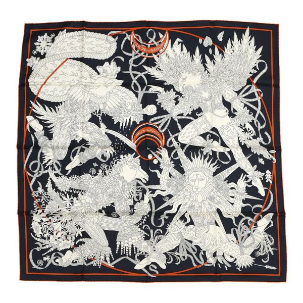HERMES LE F LEUVE SACRE 聖なる大河カレ90 スカーフ HERMES エルメス カレ90 スカーフ『le fleuve sacre 聖なる大河