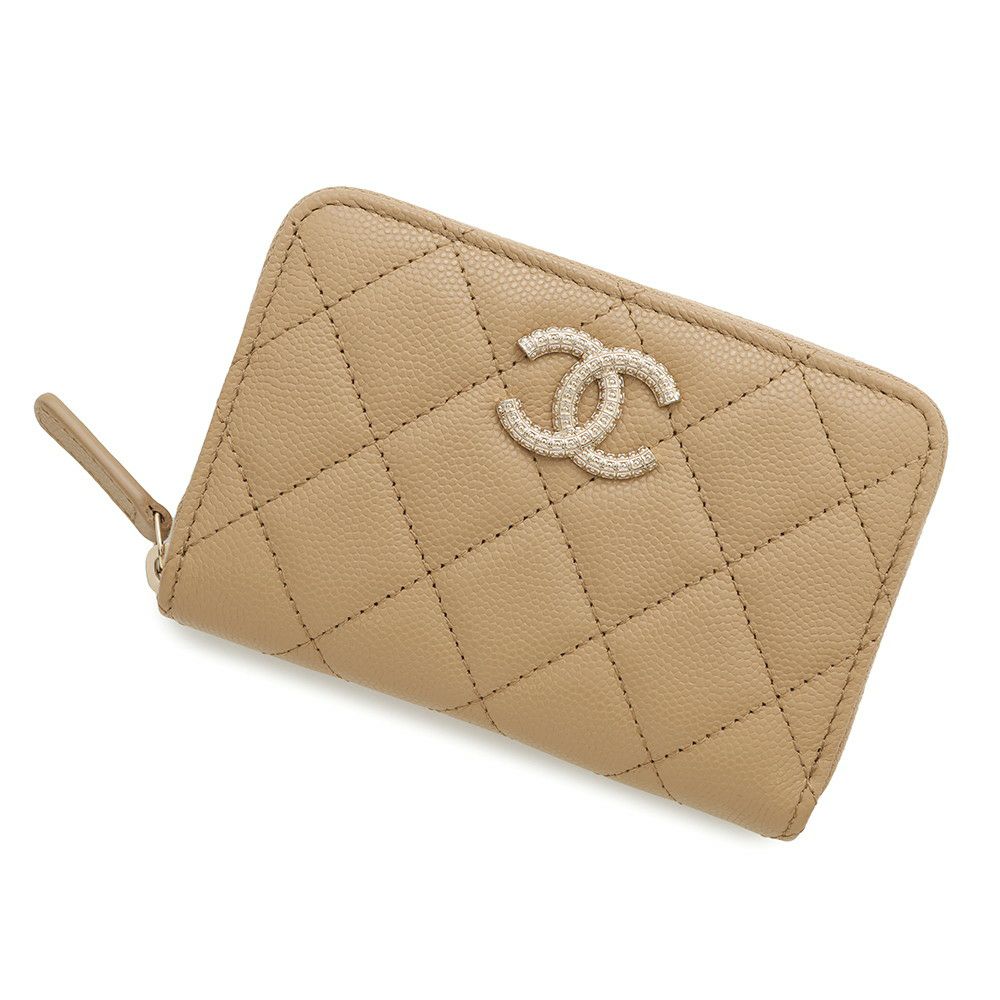シャネル コインケース ココマーク マトラッセ ジップコインパース キャビアスキン CHANEL 財布