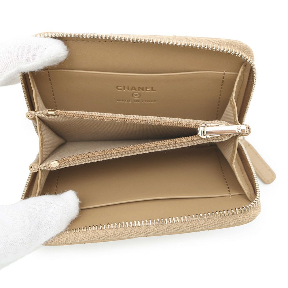 シャネル コインケース ココマーク マトラッセ ジップコインパース キャビアスキン CHANEL 財布