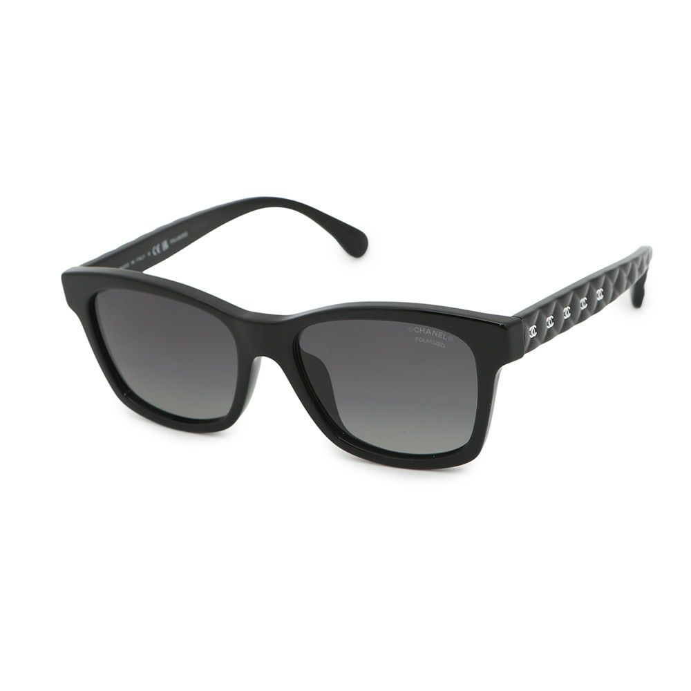 シャネル サングラス ココマーク キルティング スクエアシェイプ 偏光レンズ 54□17 140 5484-A CHANEL アイウェア 黒