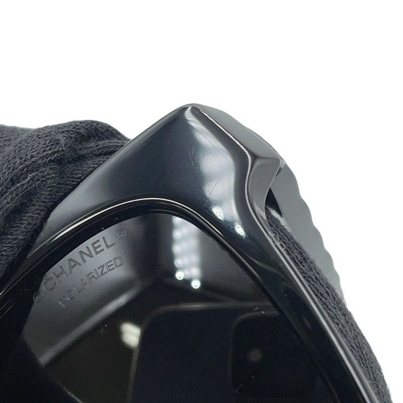 シャネル サングラス ココマーク キルティング スクエアシェイプ 偏光レンズ 54□17 140 5484-A CHANEL アイウェア 黒