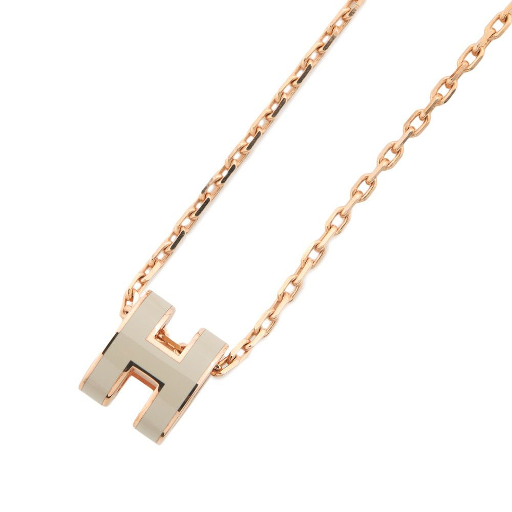 エルメス ネックレス ミニ・ポップアッシュ マロングラッセ/ピンクゴールド金具 アクセサリー ポップH