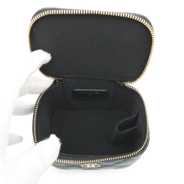 シャネル ハンドバッグ マトラッセ ココマーク ミニ バニティバッグ パール キャビアスキン AP2161 CHANEL 黒
