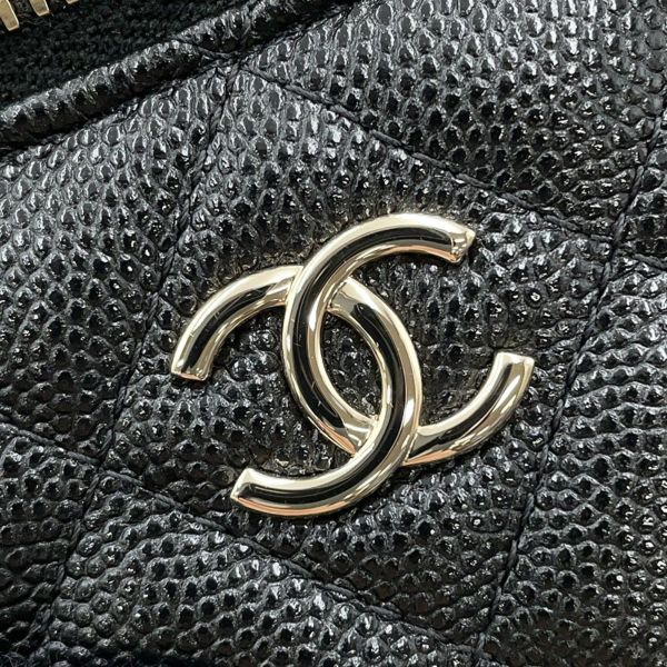 シャネル ハンドバッグ マトラッセ ココマーク ミニ バニティバッグ パール キャビアスキン AP2161 CHANEL 黒