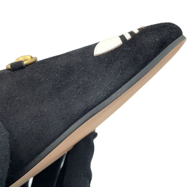 グッチ サンダル アディダスコラボ ホースビット1955 ミュールスリッパ スエード レザー 702211 レディースサイズ36 GUCCI 靴 黒