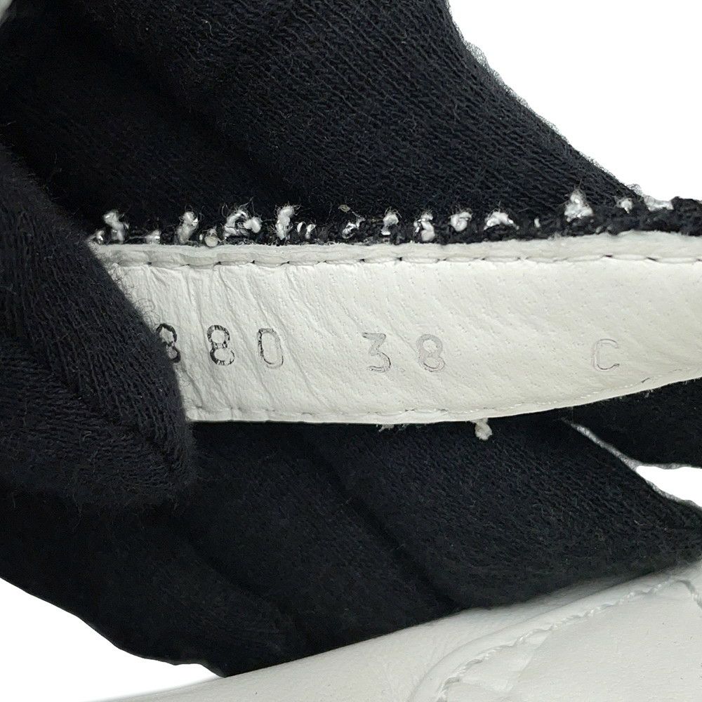 シャネル サンダル ココマーク マトラッセ ツイード レザー レディースサイズ38C G38880 CHANEL 靴 黒 白