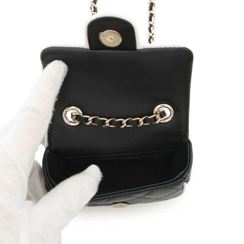 シャネル チェーン ショルダーバッグ クラッチバッグ ミニ マトラッセ ココマーク ラムスキン AP4512 CHANEL バッグ 黒