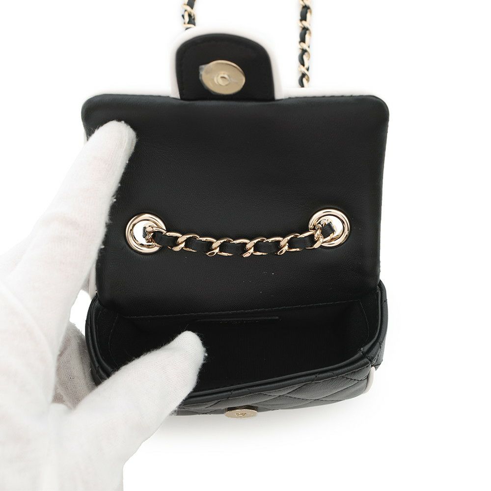 シャネル チェーン ショルダーバッグ クラッチバッグ ミニ マトラッセ ココマーク ラムスキン AP4512 CHANEL バッグ 黒