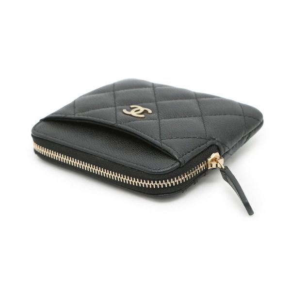 シャネル コインケース マトラッセ ココマーク コーラルレッド キャビアスキン AP2061 CHANEL 財布 小銭入れ 黒