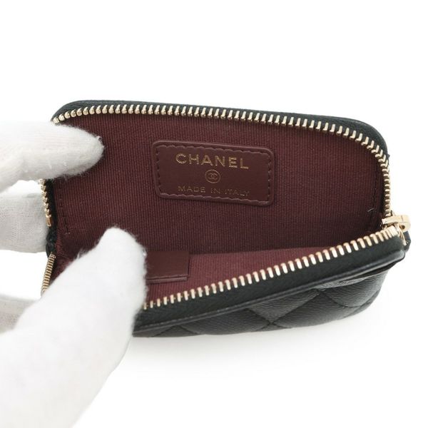シャネル コインケース マトラッセ ココマーク コーラルレッド キャビアスキン AP2061 CHANEL 財布 小銭入れ 黒