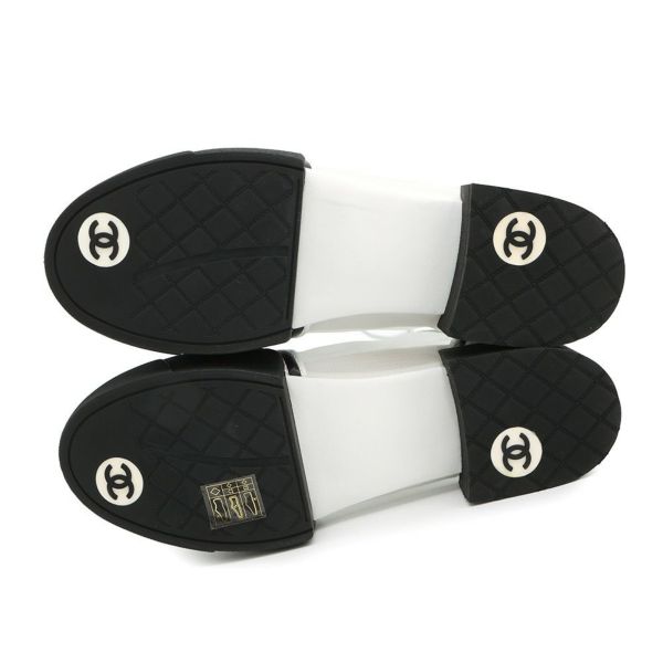 シャネル スニーカー ココマーク メッシュ ファブリック レザー レディースサイズ37C CHANEL 靴 シューズ 白 黒