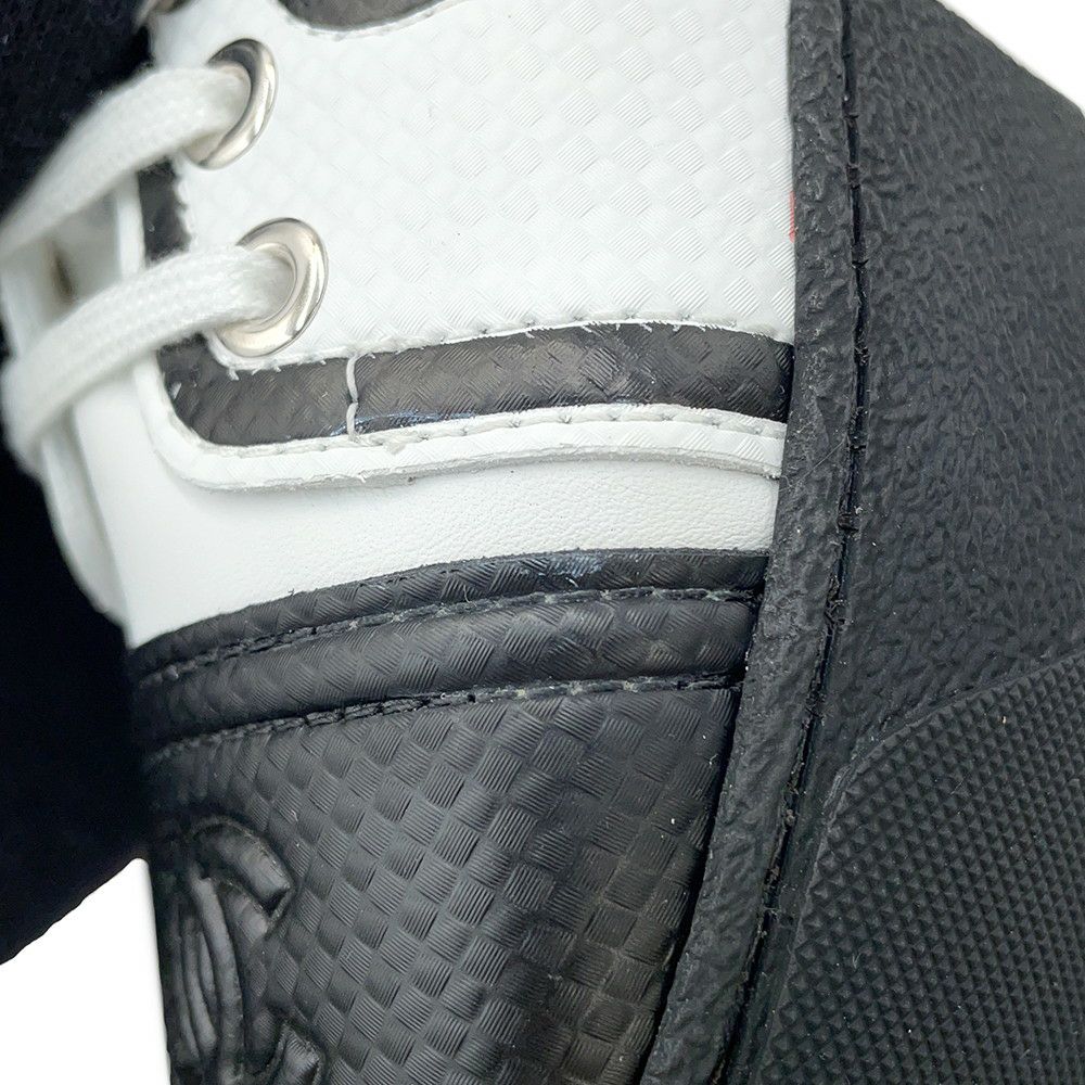 シャネル スニーカー ココマーク メッシュ ファブリック レザー レディースサイズ37C CHANEL 靴 シューズ 白 黒