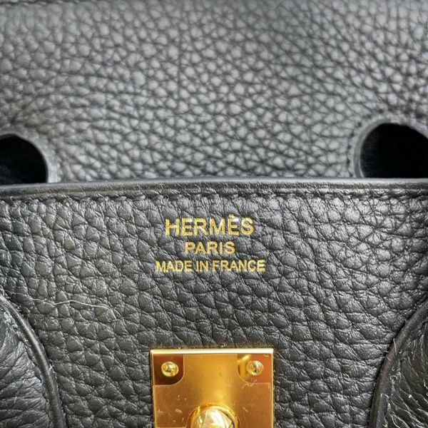 エルメス バーキン25 ブラック/ゴールド金具 トゴ W刻印 HERMES Birkin ハンドバッグ 黒