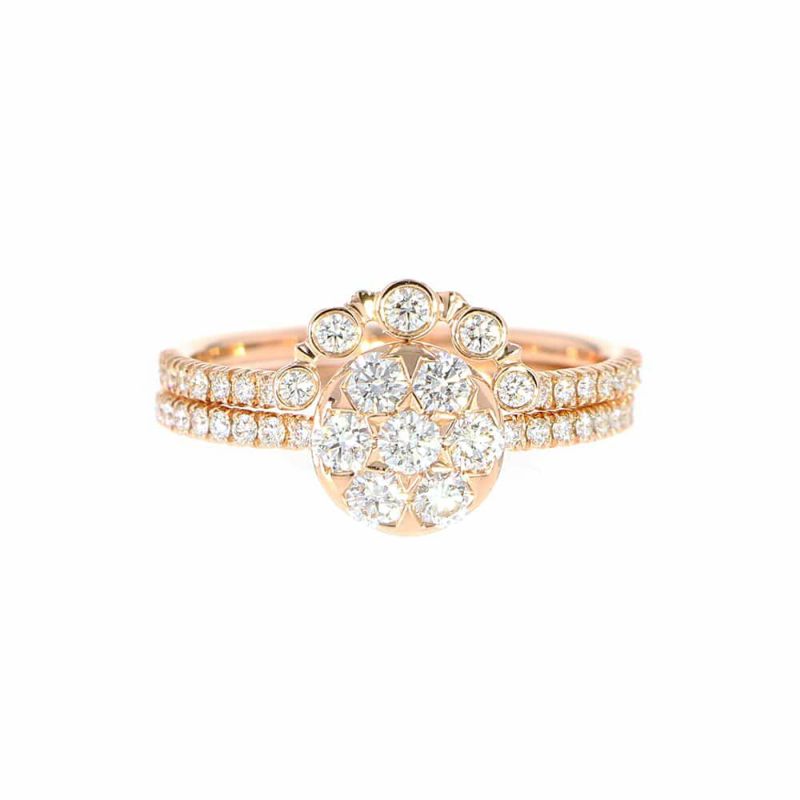 カルティエ リング エタンセル ドゥ カルティエ 2連 ダイヤモンド K18PGピンクゴールド サイズ53 B4223053 指輪