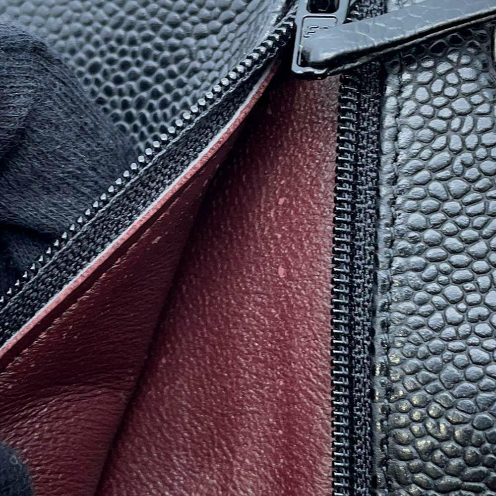 シャネル チェーンショルダーバッグ マトラッセ25 ココマーク キャビアスキン ダブルチェーン A01112 黒