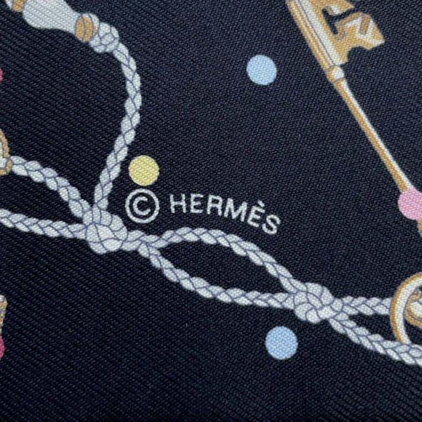 エルメス スカーフ ツイリー レクレアポア Les Cles a Pois HERMES シルクツイル 2022年春夏 黒