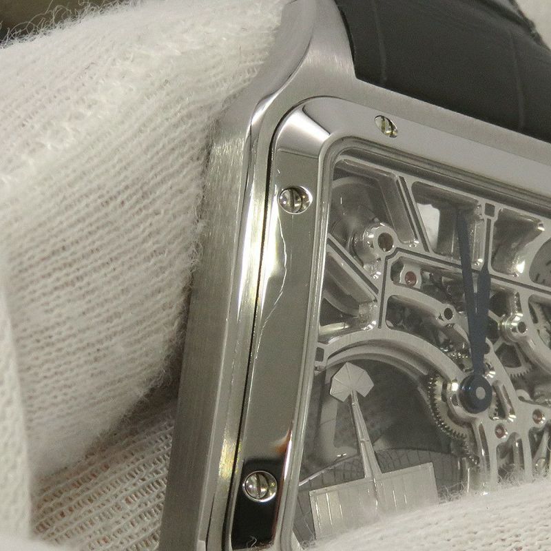 カルティエ サントス デュモン LM WHSA0032 Cartier 腕時計 スケルトン文字盤
