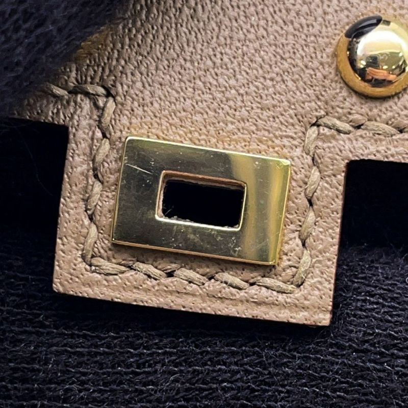 エルメス チャーム ビジュードサック ケリードール エトゥープ/ブラック/クレ/ルージュセリエ/ゴールド金具 タデラクト U刻印