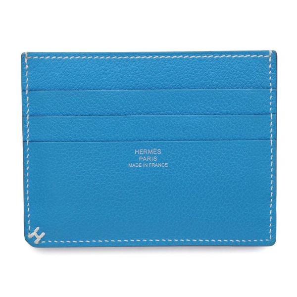 エルメス カードケース Hセリエ ブルーザンジバル エバーカラー W刻印 HERMES カード
