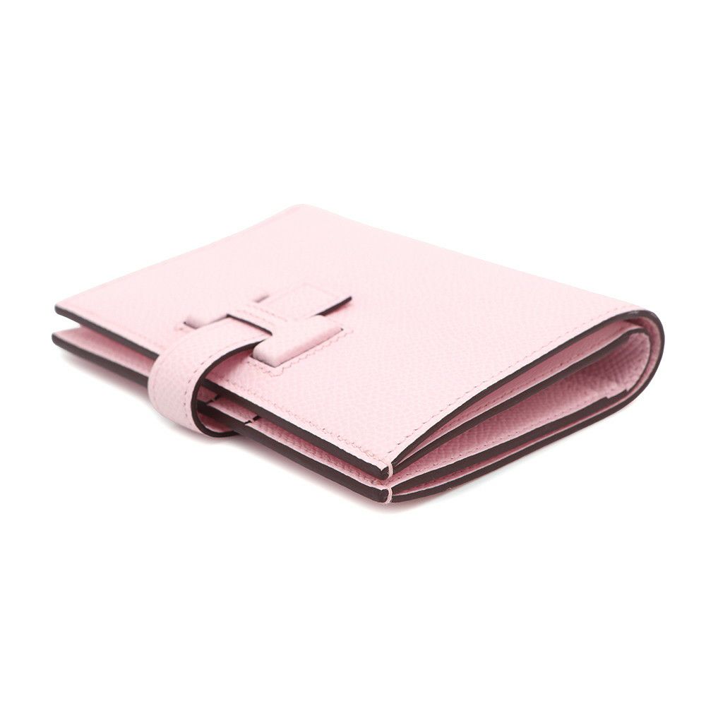 エルメス 二つ折り財布 Hパッサン コンパクト ローズダーリン/シルバー金具 エプソン W刻印 財布