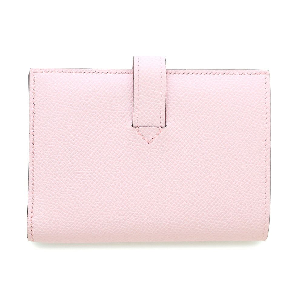 エルメス 二つ折り財布 Hパッサン コンパクト ローズダーリン/シルバー金具 エプソン W刻印 財布