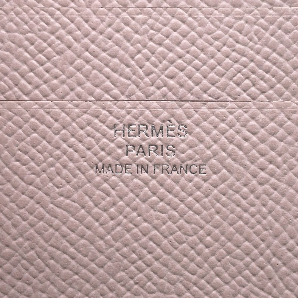 エルメス 二つ折り財布 Hパッサン コンパクト ローズダーリン/シルバー金具 エプソン W刻印 財布