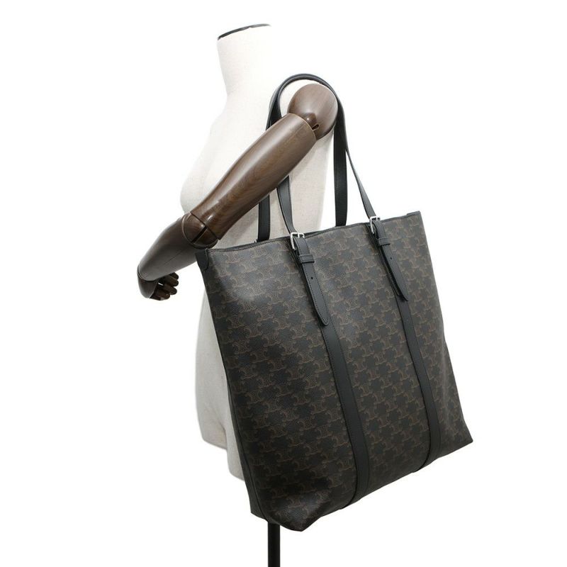 セリーヌ トートバッグ トリオンフ バックル付きカバ PVC 113742 CELINE 黒