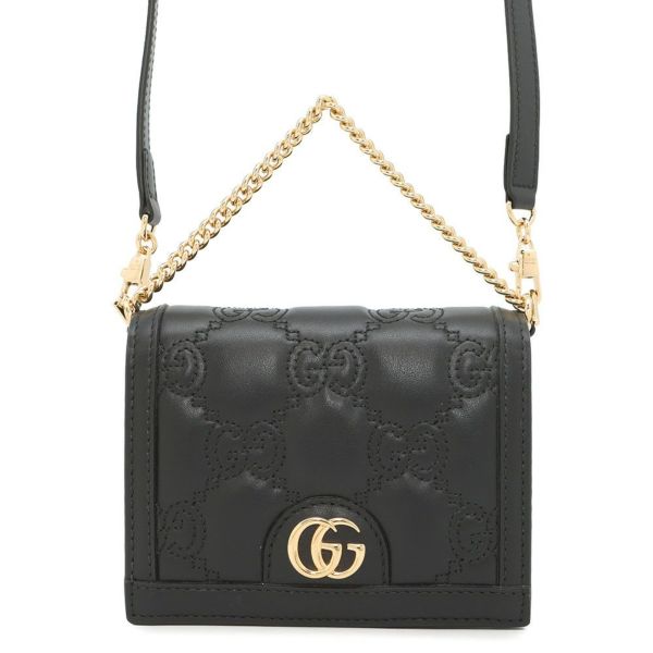 グッチ ショルダーバッグ ミニ GGマトラッセ レザー 723777 GUCCI ポシェット 黒 アウトレット品