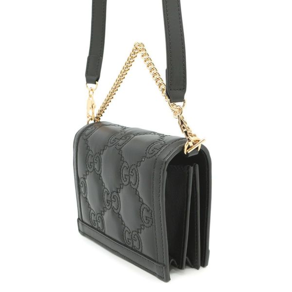 グッチ ショルダーバッグ ミニ GGマトラッセ レザー 723777 GUCCI ポシェット 黒 アウトレット品