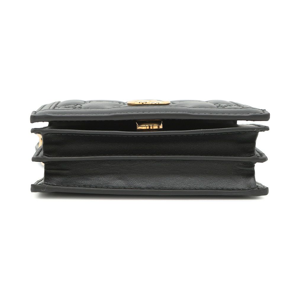 グッチ ショルダーバッグ ミニ GGマトラッセ レザー 723777 GUCCI ポシェット 黒 アウトレット品