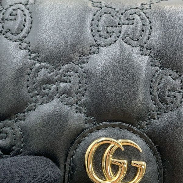 グッチ ショルダーバッグ ミニ GGマトラッセ レザー 723777 GUCCI ポシェット 黒 アウトレット品