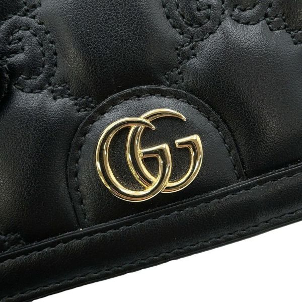 グッチ ショルダーバッグ ミニ GGマトラッセ レザー 723777 GUCCI ポシェット 黒 アウトレット品